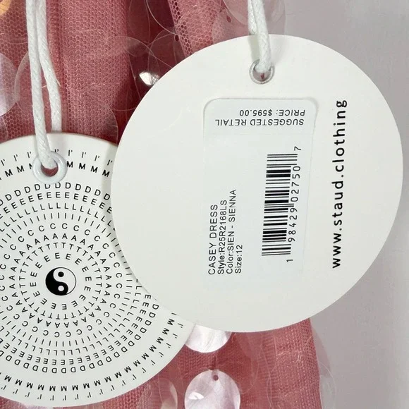 Staud Casey Dress Pink Strapless Sequin Gown Party Evening Maxi Sz 12 - Picture 7 of 11